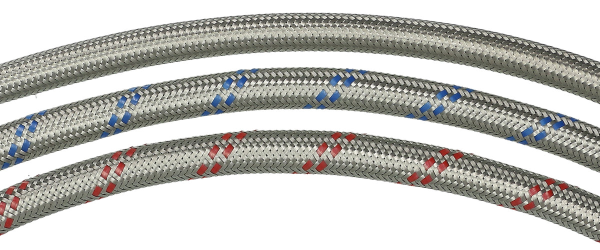 EPDMP-Panzerschlauch DN06, mit INOX-Umflechtung neutral