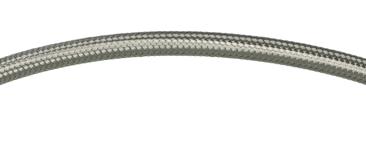 FKM-Panzerschlauch DN10 mit INOX-Umflechtung, d= 10mm, D= 15mm