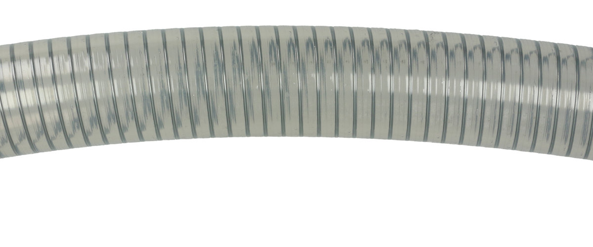 Material- und Förderschlauch Ø45 x 55mm, PVC Weich mit Stahldrahtspirale, transparent