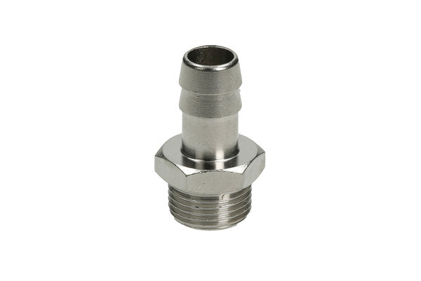 Messing Schlauchtülle vernickelt DN13, mit Aussengewinde G3/8