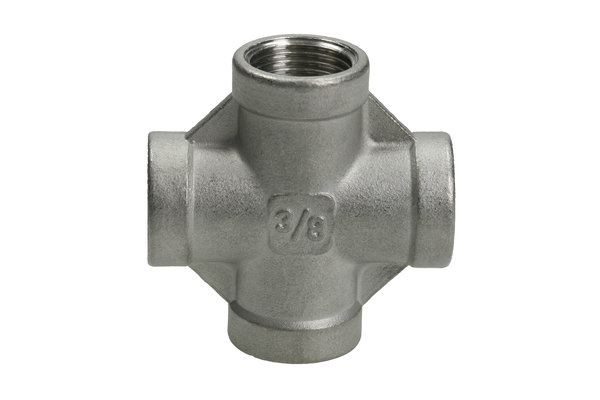 Edelstahl Kreuz-Stück, mit Innengewinde G1/4