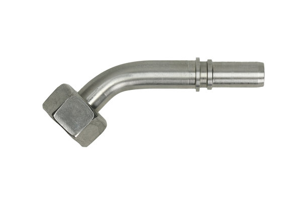 Edelstahlnippel 45° DN10, Überwurfmutter mit Innengewinde M16x1,5mm und Dichtkegel