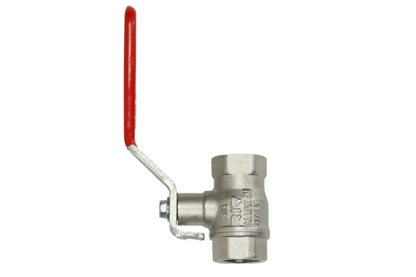 Kugelhahn Messing vernickelt, mit Innengewinde G3/8 und Knebelgriff