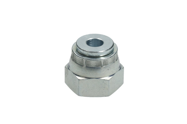 Blindzapfen metrisch Stahl verzinkt, mit Innengewinde M18x1.5mm und Dichtkegel mit O-Ring