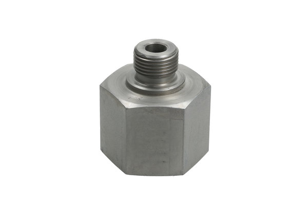 Gewinde-Vergrösserungsstutzen aus Stahl, mit Aussengewinde G1/4 und Innengewinde G3/4