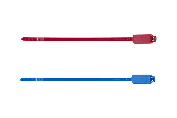 Kabelbinder mit Beschriftungsfahne, blau
