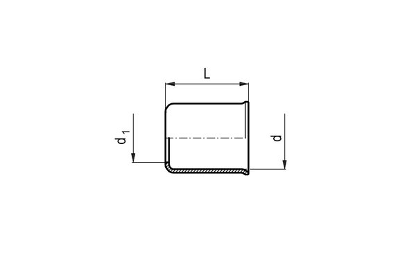Edelstahl Quetschhülse, gebördelt für Schlauch Ø 13.0 - 15.0mm