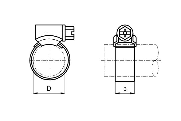 Schlauchbriden ABA Standard Stahl glanzverzinkt, für Aussendurchmesser 11 - 17mm