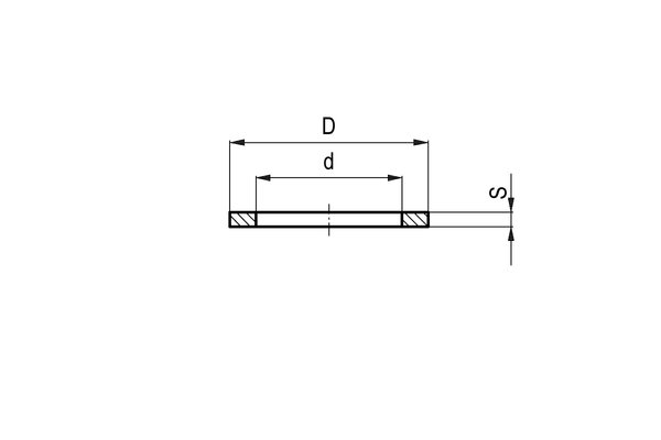 Kupfer-Dichtungsring für M6 Kupfer weich ID=6,3mm, AD=9,0mm, K=1,0mm