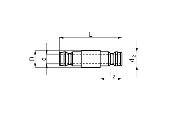 Messing Doppelnippel gerade DN09 ohne Absperrventil