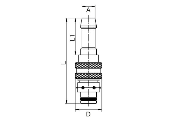 Messing Kupplung gerade mit Schlauchtülle 10mm ohne Absperrventil