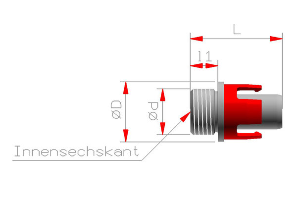 Edelstahl Kupplungsnippel gerade DN05 mit Aussengewinde M10x1,0mm ohne Absperrventil ( kurze Bauform )