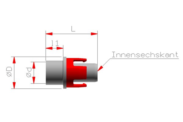 Edelstahl Kupplungsnippel gerade DN05 mit Innengewinde G1/4 ohne Absperrventil ( kurze Bauform )