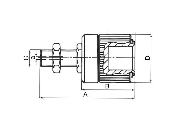 Auswerferkupplung mit axialem Ausgleich Grösse I, mit Aussengewinde M12