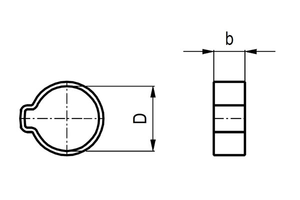 1 Ohr-Klemmen Edelstahl mit Einlagering 16.50 - 18.80 mm